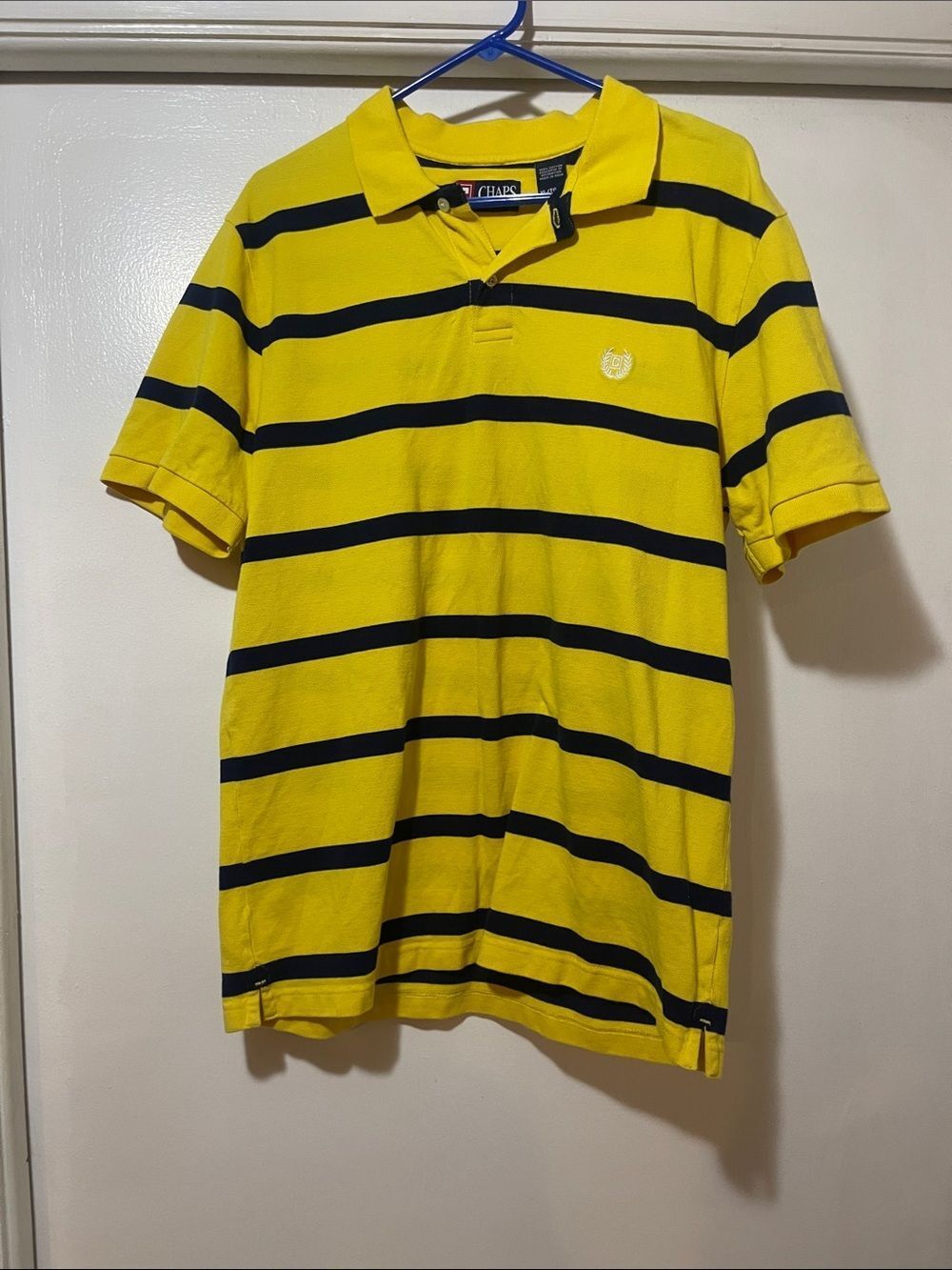 Chaps Yellow Polo with Blue Stripes extra large